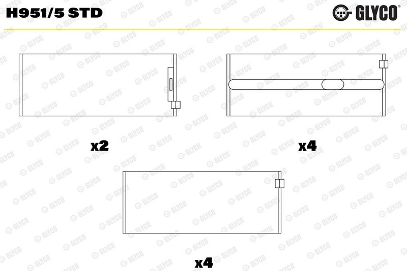 Coussinet+vilebrequin GLYCO H951/5 STD