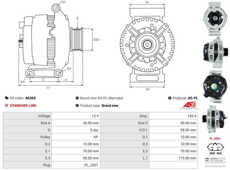 AS-PL A6369 Alternator