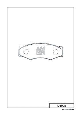 Комплект гальмівних накладок, дискове гальмо, Kashiyama D1025