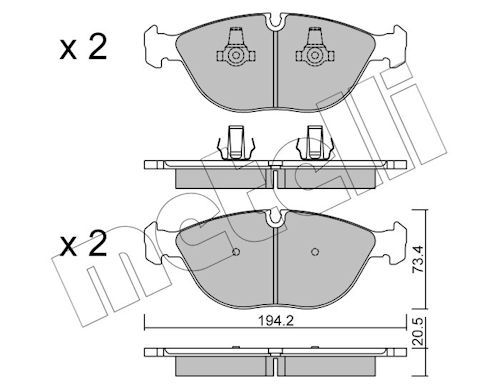 Plaquettes+de+frein+à+disque METELLI 22-0828-0