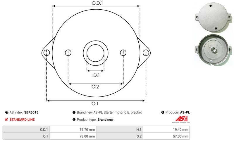 AS-PL SBR6015 Starter Lid, carburettor