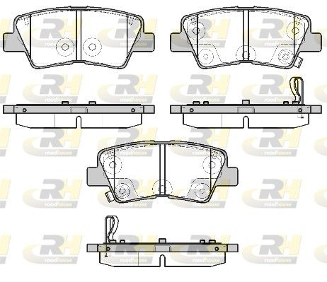Комплект гальмівних накладок, дискове гальмо, Roadhouse 2180702