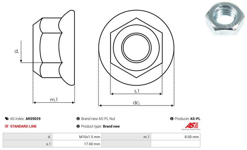 AS-PL ARS9029 Repair Set, alternator