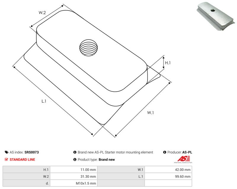 AS-PL SRS0073 Repair Kit, starter