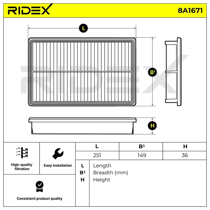 въздушен филтър RIDEX