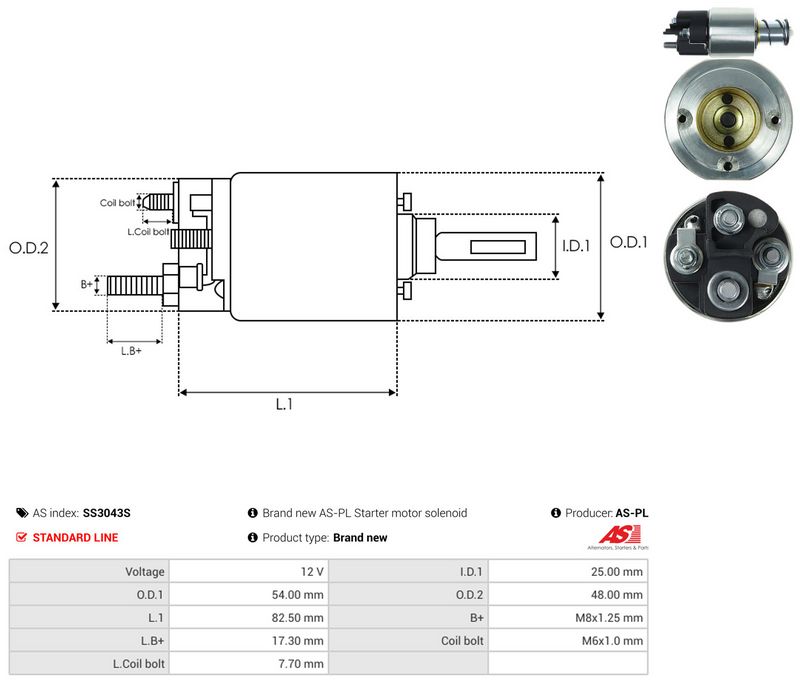 Magnetlülitus, starter, AS-PL SS3043S