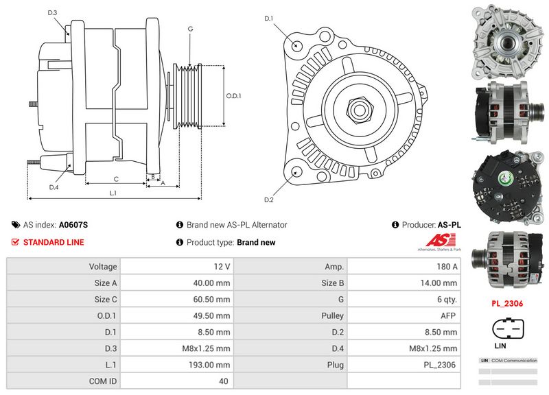 AS-PL A0607S Alternator