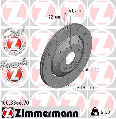 Гальмівний диск, Zimmermann 100.3366.70