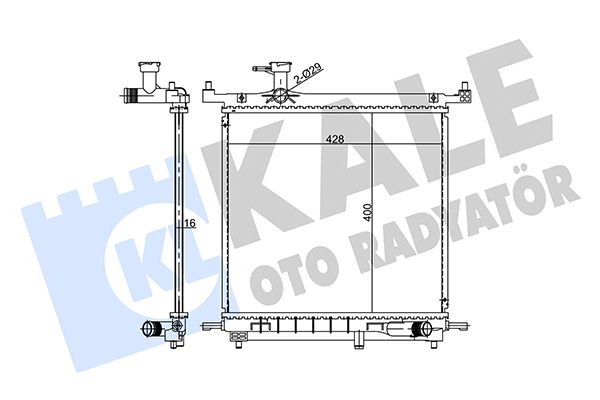 KALE NISSAN радиатор охлаждения двигателя мкп 400*428*16 MICRA IV 1.2 10-