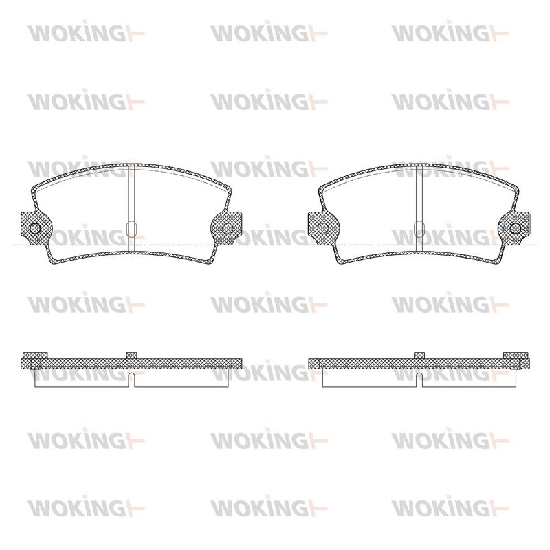 Комплект гальмівних накладок, дискове гальмо, Woking P121336