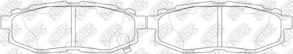 Комплект гальмівних накладок, дискове гальмо, Nibk PN7803