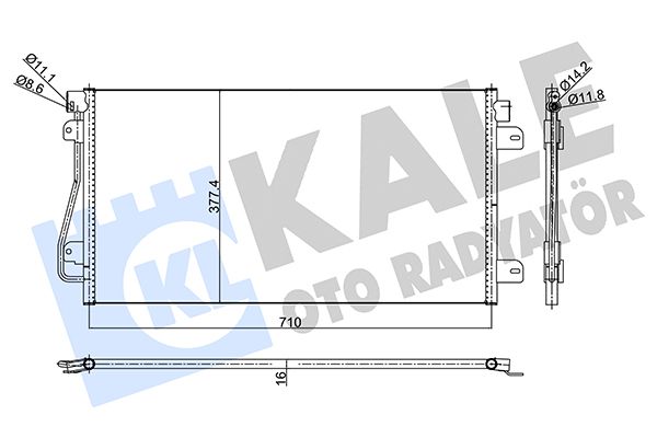 KALE RENAULT радиатор кондиционера Master II, Opel Movano 00-