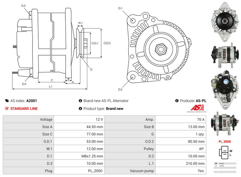 AS-PL A2001 Alternator