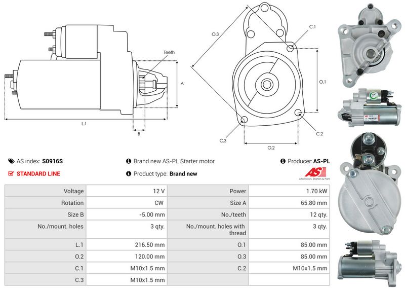 AS-PL S0916S Starter