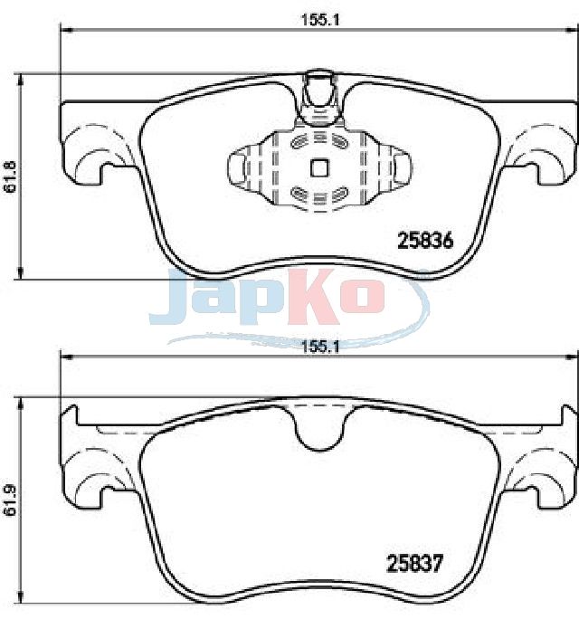 JAPKO 500612 Brake Pad Set, disc brake