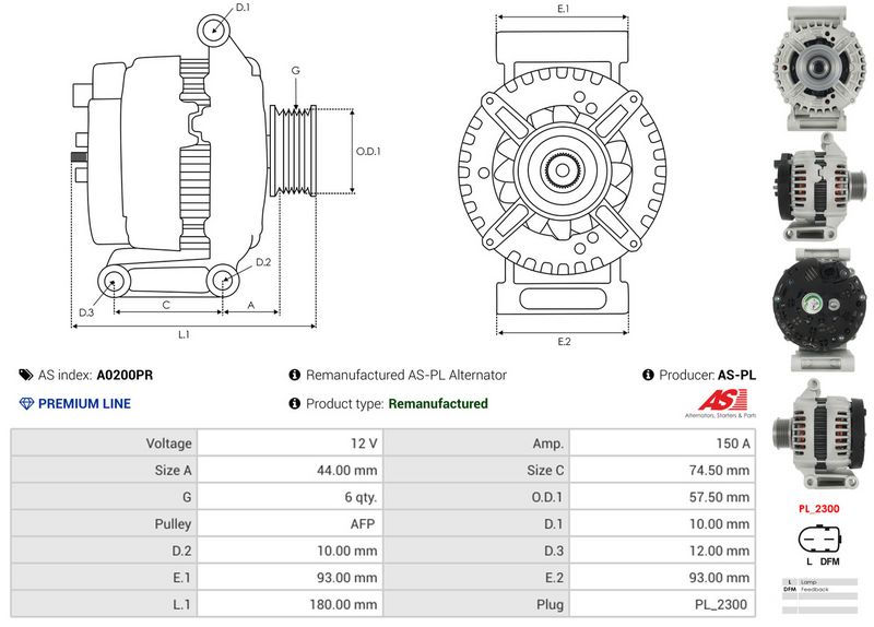 Generaator, AS-PL A0200PR