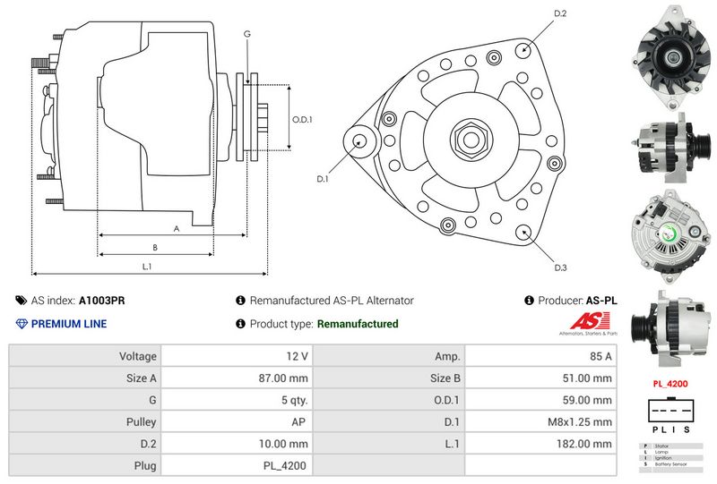 AS-PL A1003PR Alternator
