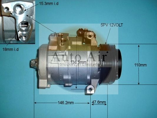 Auto Air Gloucester 14-9722 Compressor, air conditioning