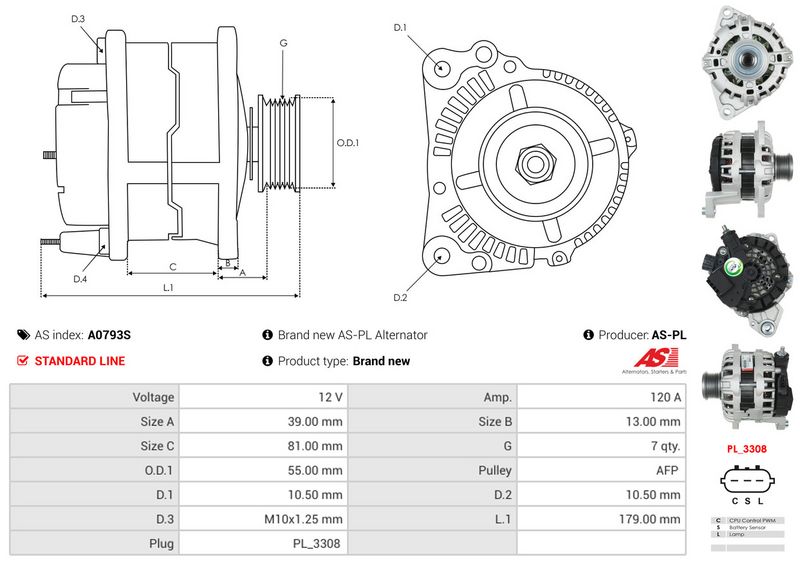 AS-PL A0793S Alternator
