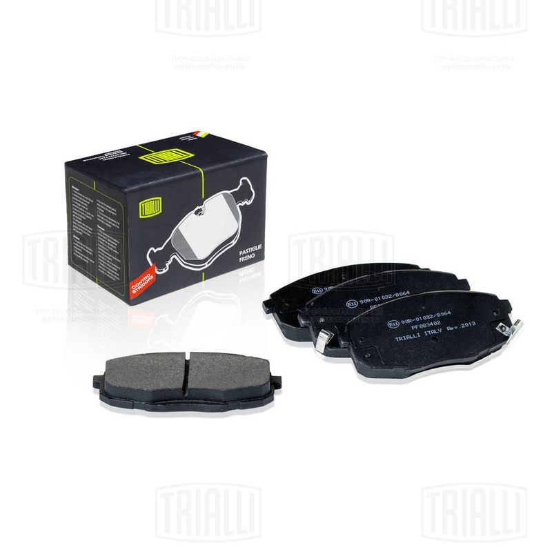Комплект гальмівних накладок, дискове гальмо, передня вісь, з акустичною системою попередження про знос, гальмівна система Mando, Trialli PF083402