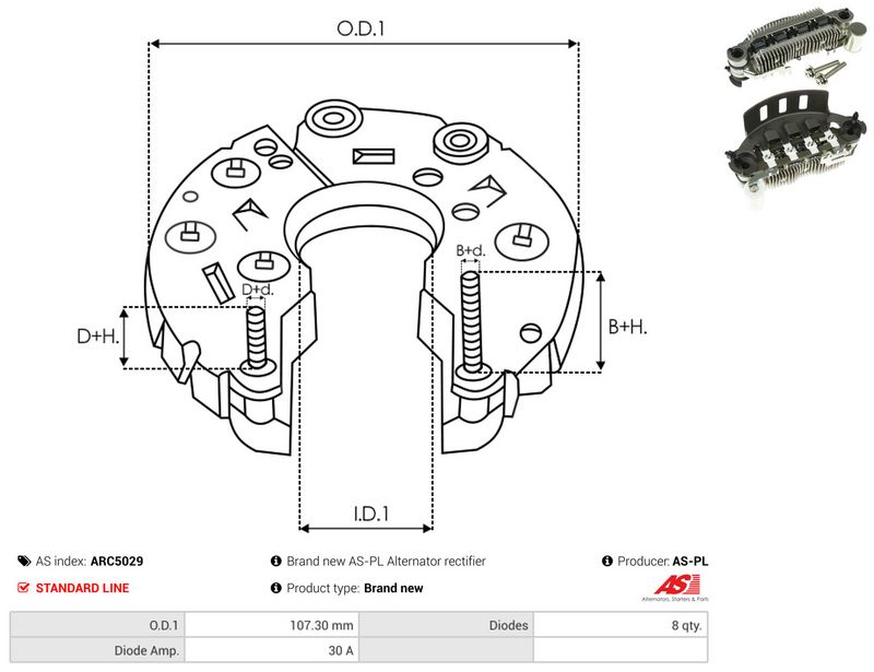 AS-PL ARC5029 Rectifier, alternator