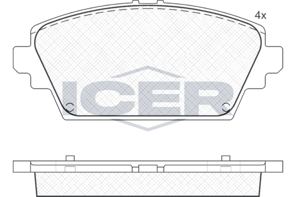Комплект гальмівних накладок, дискове гальмо, Icer 181581