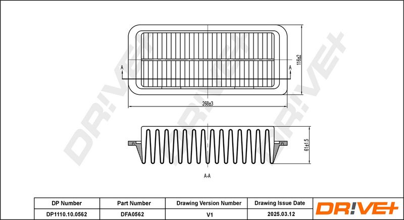 Filtru aer DP1110.10.0562 Dr!ve+