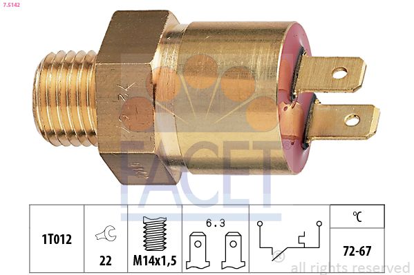 FACET hőkapcsoló, hűtőventilátor 7.5142