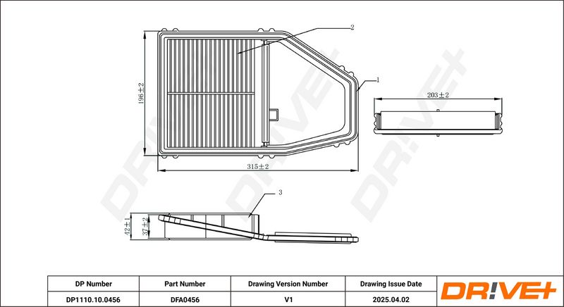 Filtru aer DP1110.10.0456 Dr!ve+