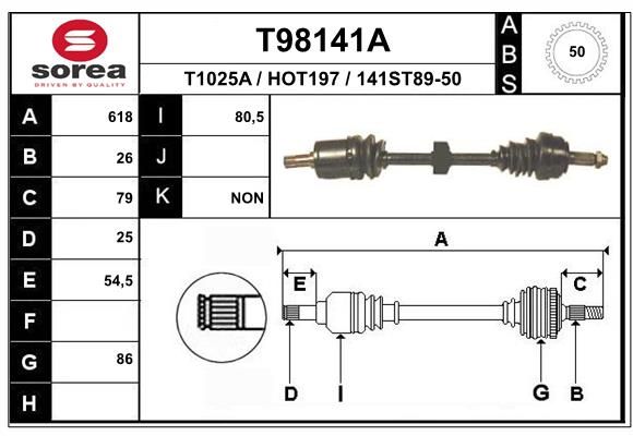 Приводний вал, Eai Group T98141A