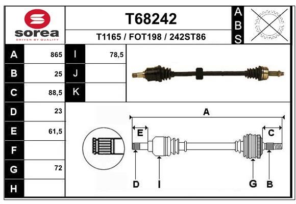 EAI hajtótengely T68242