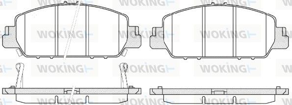 Комплект гальмівних накладок, дискове гальмо, Woking P14483.02