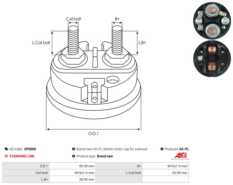 AS-PL SP0060 Cap, starter relay