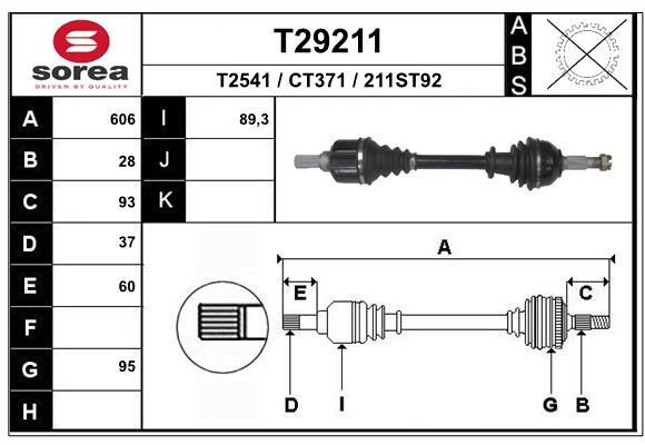 EAI hajtótengely T29211