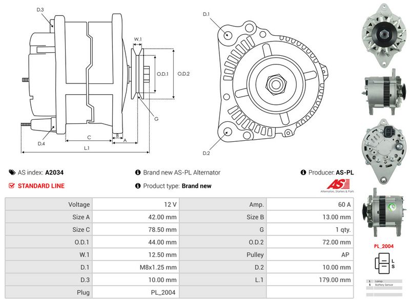 AS-PL A2034 Alternator