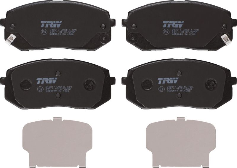 Piduriklotsi komplekt, ketaspidur, TRW GDB3640
