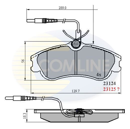 Комплект гальмівних накладок, дискове гальмо, Comline CBP1174