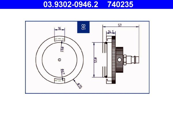 ATE Ontluchtingsaansluiting 03.9302-0946.2