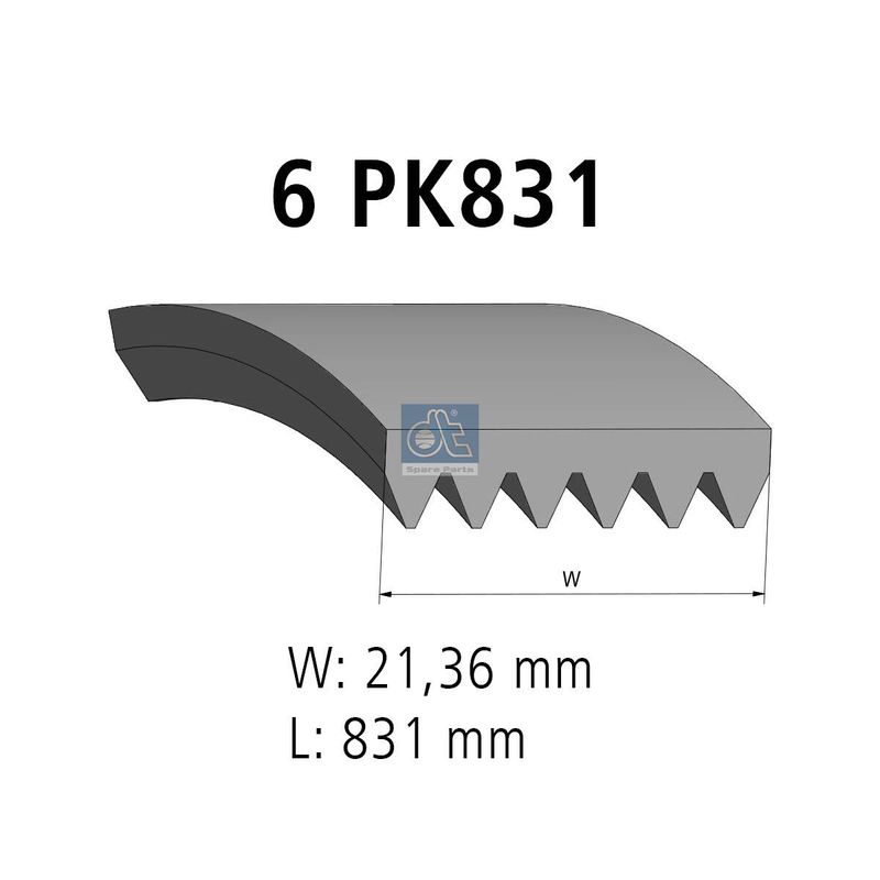 Curea transmisie cu caneluri 13.43503 DT Spare Parts