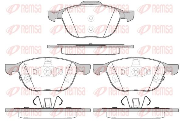 Комплект гальмівних накладок, дискове гальмо, Remsa 1082.12