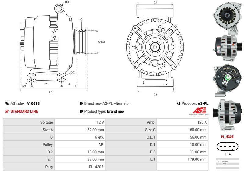 AS-PL A1061S Alternator