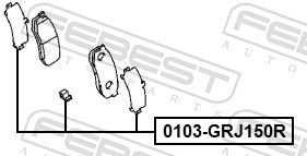 FEBEST 0103-GRJ150R Anti-Squeal Foil, brake pad (back plate)