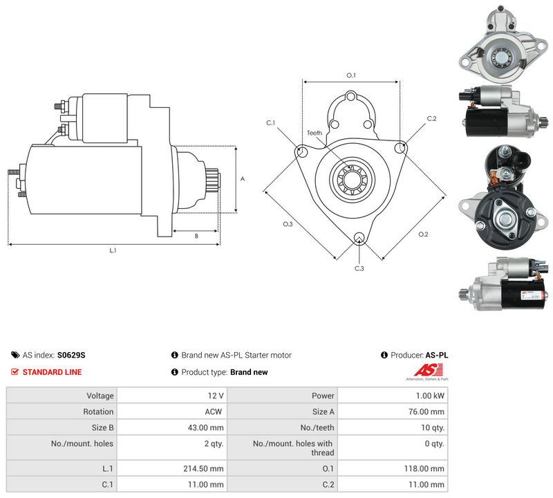 Starter, AS-PL S0629S