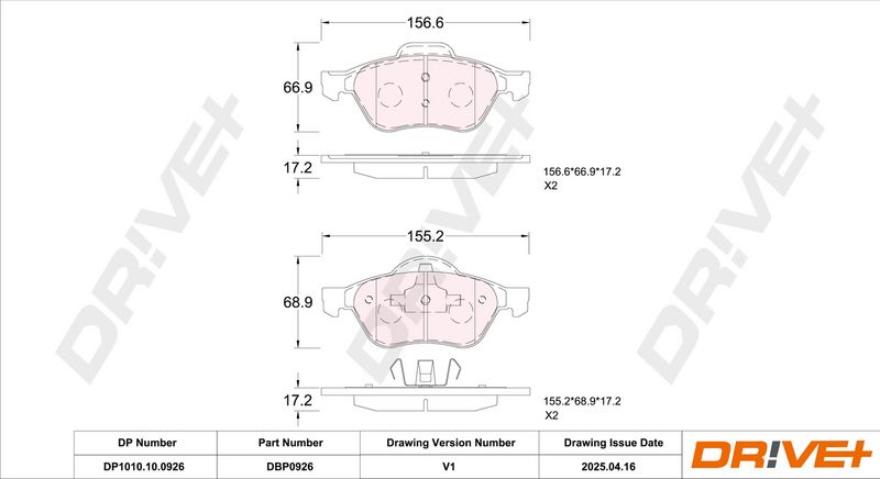 Set placute frana,frana disc DP1010.10.0926 Dr!ve+