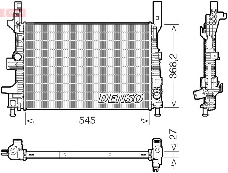 Радіатор, система охолодження двигуна, Denso DRM10122