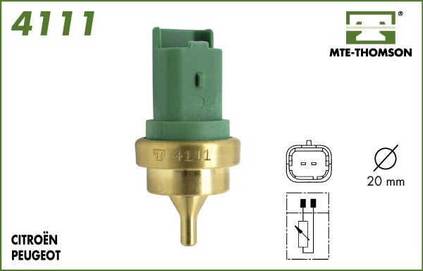 Датчик, температура охолоджувальної рідини, Mte-Thomson 4111