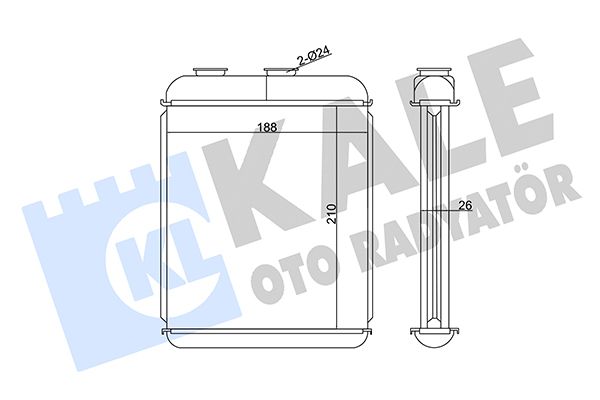 Теплообмінник, система опалення салону, Kale Oto Radyatör 346680