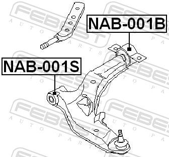 FEBEST NAB-001S Mounting, control/trailing arm