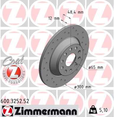 Гальмівний диск, Zimmermann 600325252