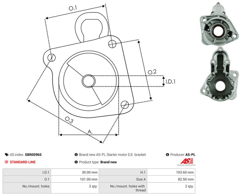 AS-PL SBR0096S Starter Lid, carburettor